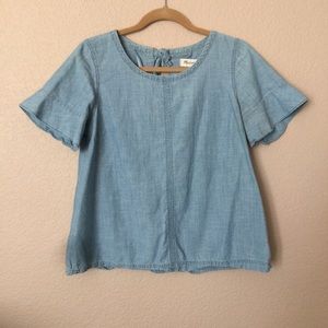 Madewell short sleeve denim blouse